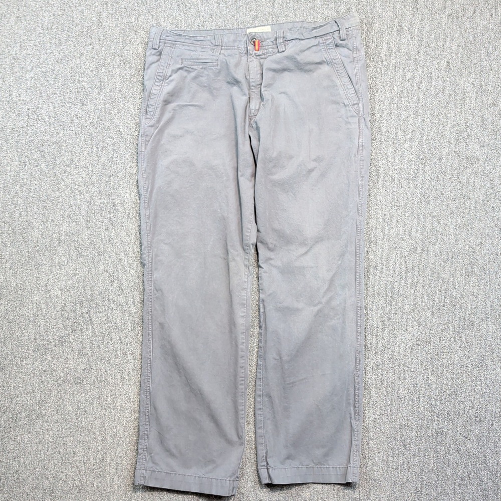 The Field Portugal Chino Pants 38x32 Gray Cotton Straight Leg Quiet Luxury Men